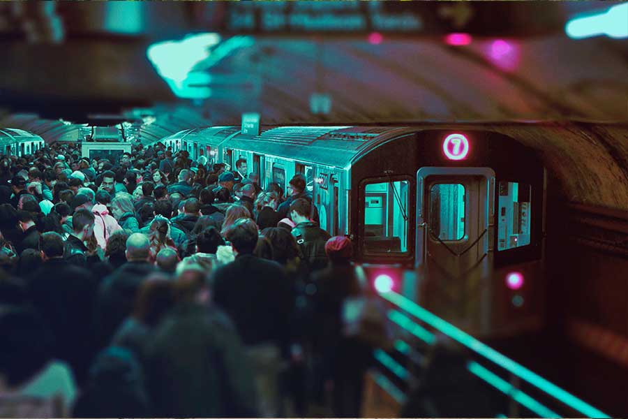 Crowded NY Station