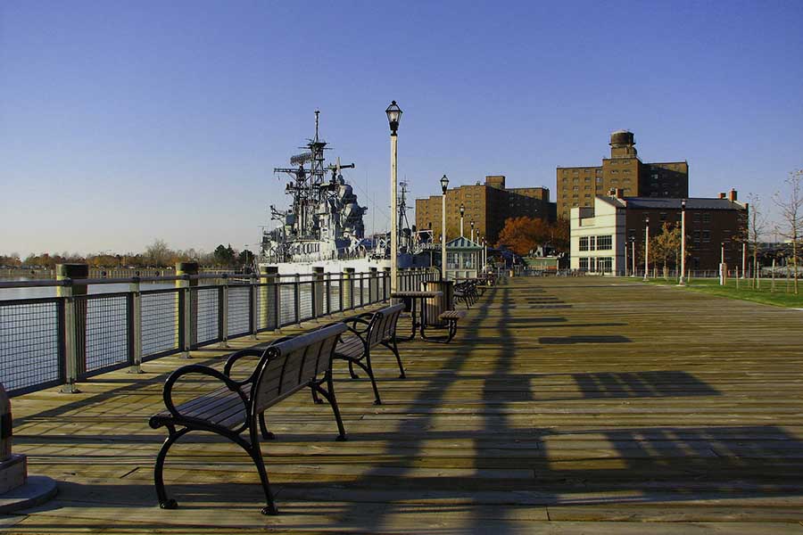 Buffalo NY Waterfront overlooking the Naval Park